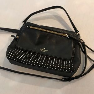 Kate Spade black foldover crossbody handbag